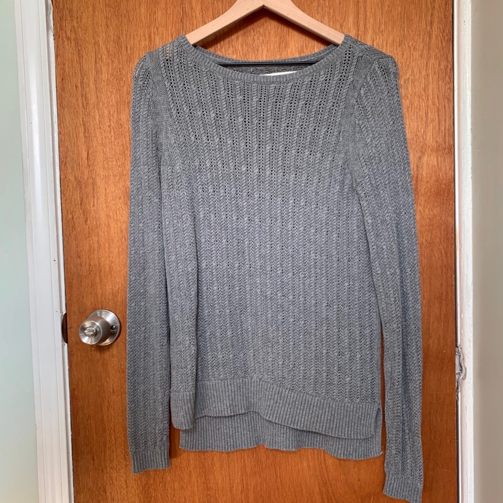 Ann Taylor LOFT Grey Knit Sweater